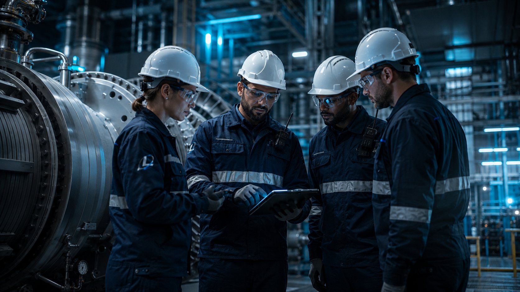 Equipamentos de proteção individual dispostos em ambiente industrial